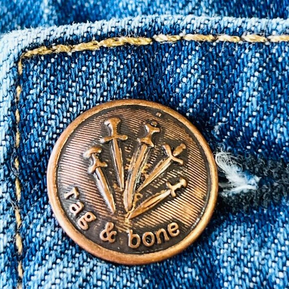 rag & bone Nina Size 27 High Rise Ankle Cigarette in Monty Button Fly Raw Hem - Picture 9 of 14